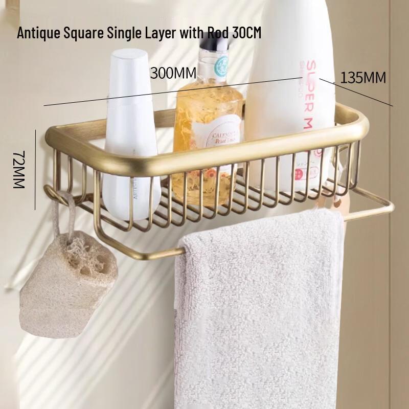 Yipan Antique European Twist Towel Rack with Mesh Basket