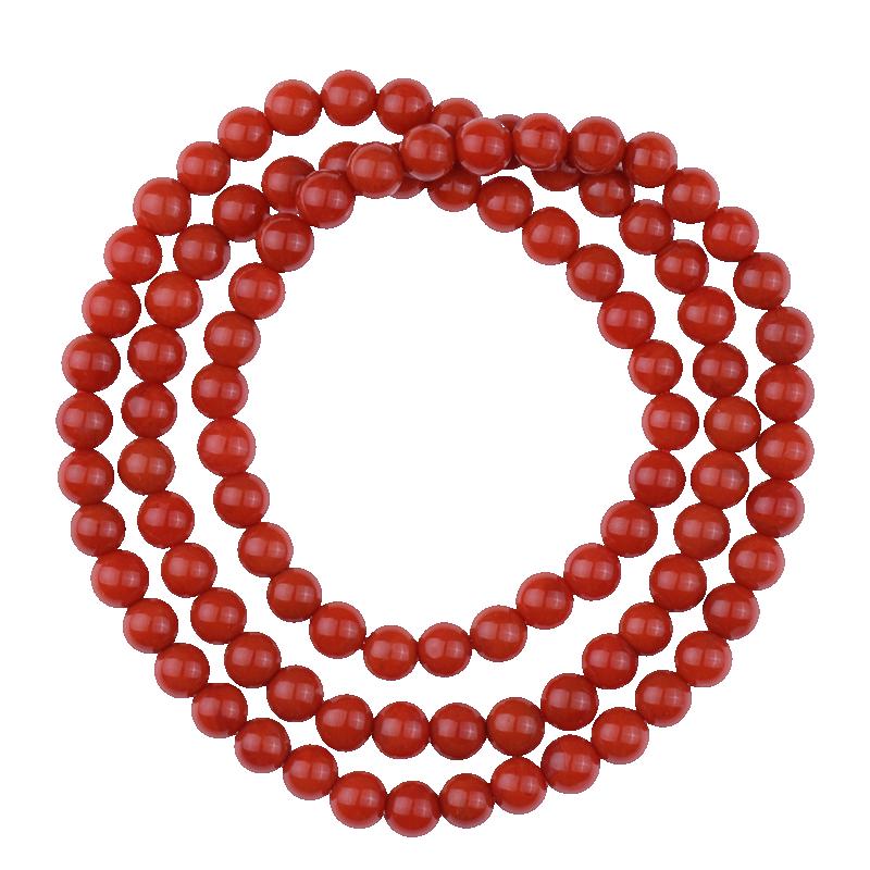 Shiyue Jewelry Liangshan Nanhong Agate Beaded Bracelet Gift Set with Certificate