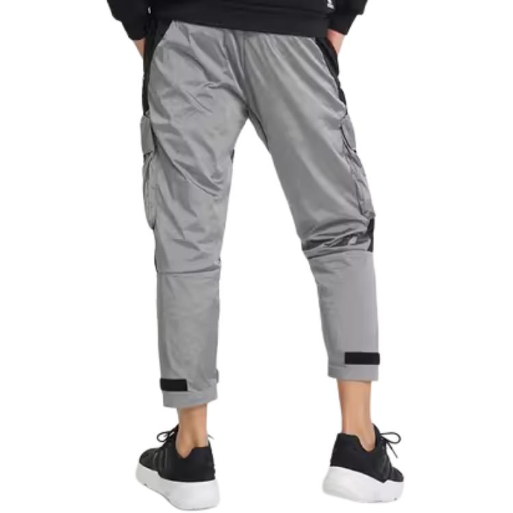 adidas Pantaloni Casual cu Șnur și Buzunare Multiple Patchwork Bărbați Funduri Gri IC9251