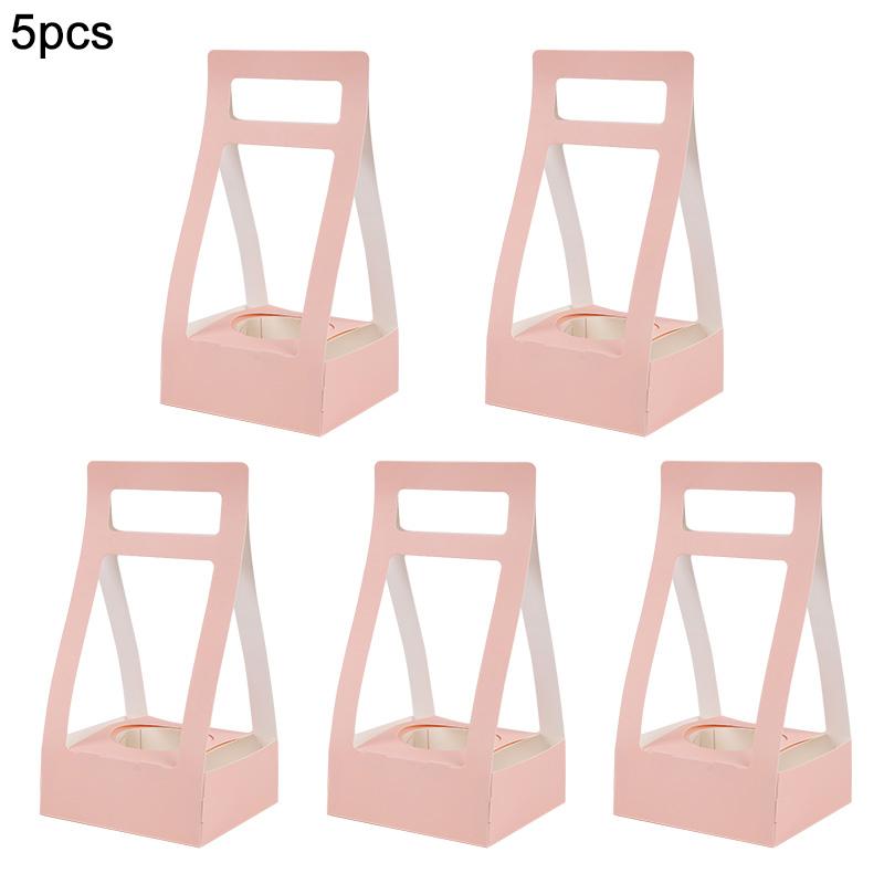 3/5Pcs Handheld Flower Box Kraft Paper Rose Flower Bouquet Basket Wedding Birthday Party Gift Wrap Packaging Box Home Decoration