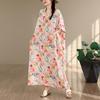 DIMANAF New 2026 Women Plus Size Summer Casual Loose Long Dress Cotton Oversize Maxi Floral Print Beach Sundress