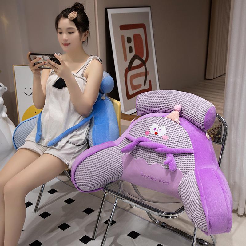Waffle Ice Silk Dopamine Expression Office Chair Waist Backrest Bedside Cushion Bedroom Waist Pillow