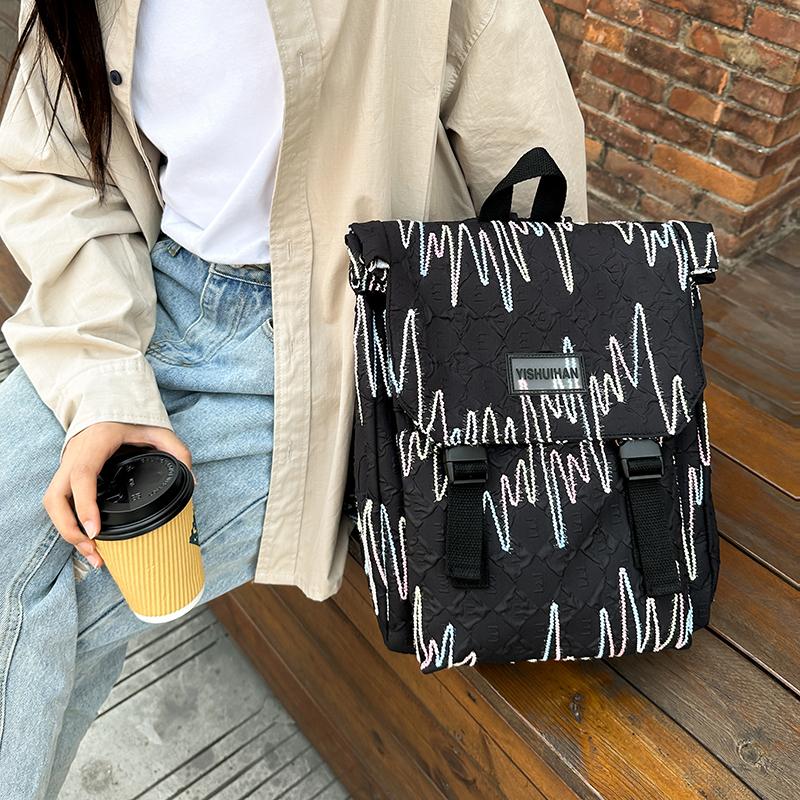 Embroidery Bag Women's Shoulder Bag Large Capacity College Style Backpack Student Schoolbag