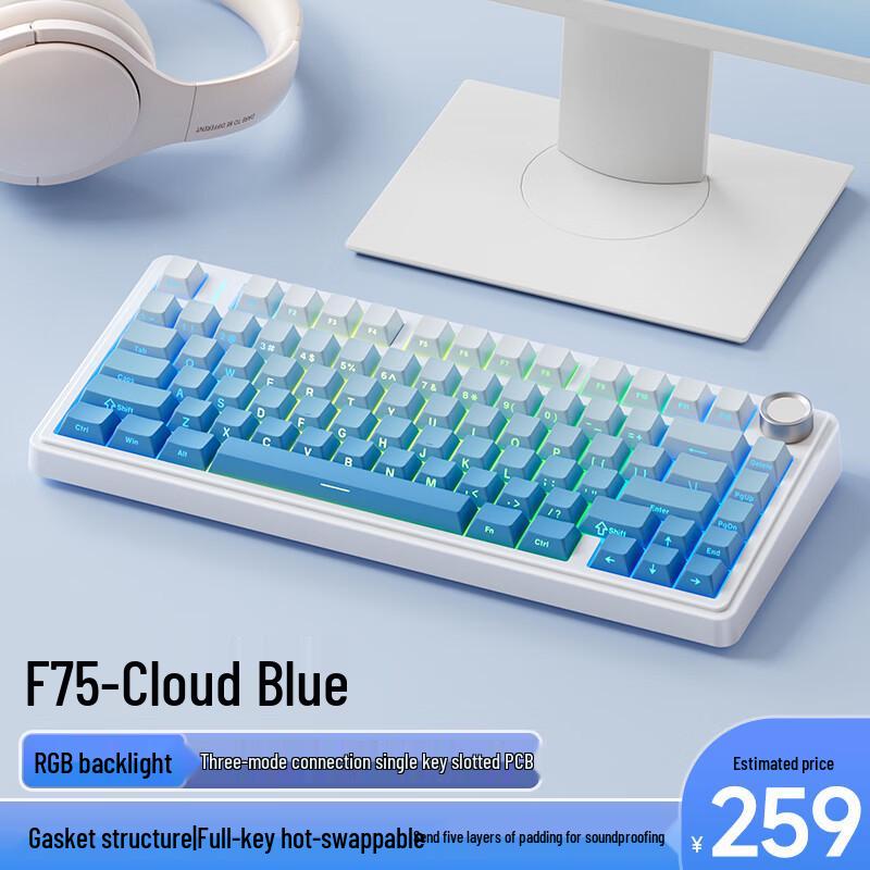 Wolfspider F75max Tri-Mode Wireless RGB Mechanical Gaming Keyboard with Customization and Side Engraving.