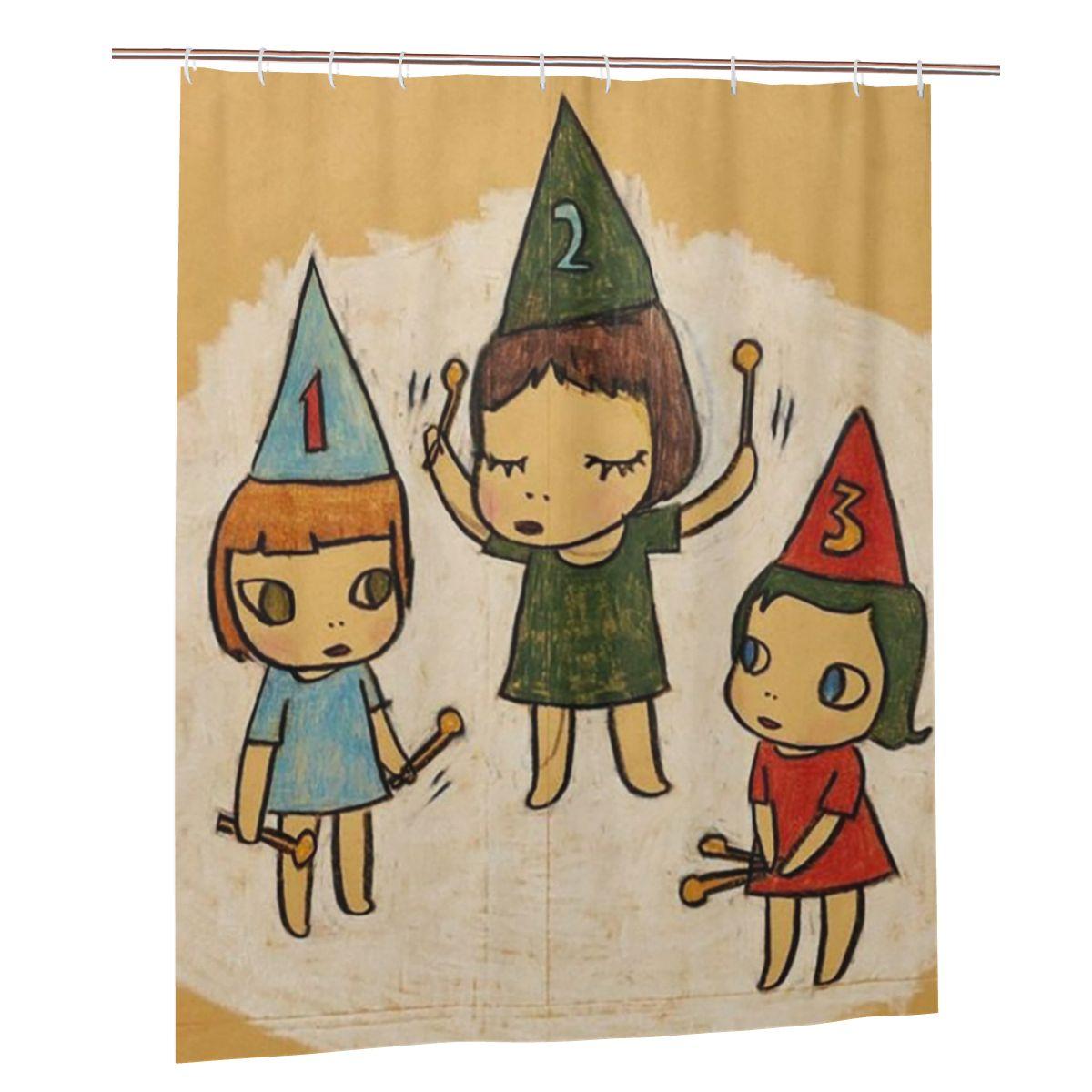 

Funny Yoshitomo Nara Shower Curtain Bathroom Polyester Waterproof Bath Curtains With Hooks W60H190(CM)-1 Pcs