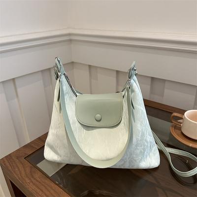 Soft Leather Large Capacity Small Fresh Shoulder Bag Women's 2025 Summer New High Value Mint Green Tote Bag