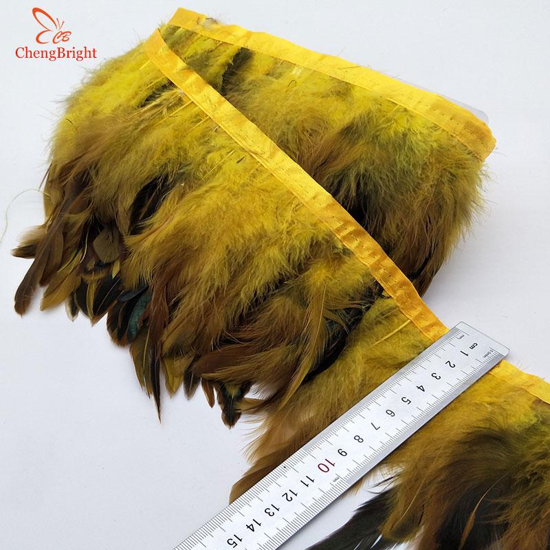 CHENGVRIGHT Wholesale 10 Meter 13-18CM Chicken Rooster Tail Feathers Trims Strip for Wedding Party Clothing Rooster Feather Trim