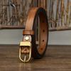 Retro Distressed Decorative Thin Belt for Women Genuine Leather Fashion Trend All-match Women's Narrow Belt