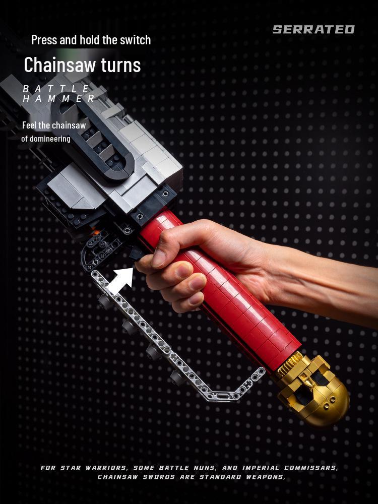 JD028 Serrated Chainsaw Sword Electric Building Blocks Toy with Remote Control