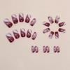 24 Pcs European and American Square Medium and Long Broken Crack Burgundy Glass Nail Art Piece Finished Wear Nail