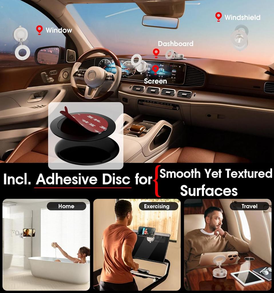 Car Phone Holder for   Suction Cup  Mount 360°  Holders for Your Car Accessories for iPhone 16 15 14 13 12 Android