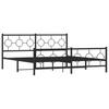 Metal Bed Frame with Headboard and Footboard Black 183x213 Cm