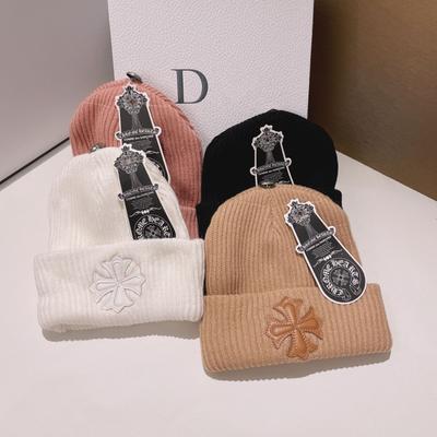Korean Version of Internet Celebrity Cross Knitted Hat, Autumn and Winter Warm Soft Waxy Wool Hat, Youth Versatile