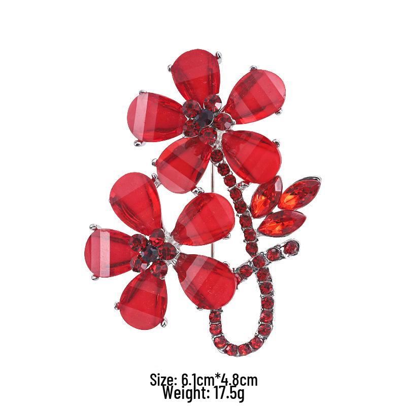 2024 Qixi Valentinstag Rosen Strass Brosche: Emaille Anstecknadel & Kleidungsschmuck-Accessoire