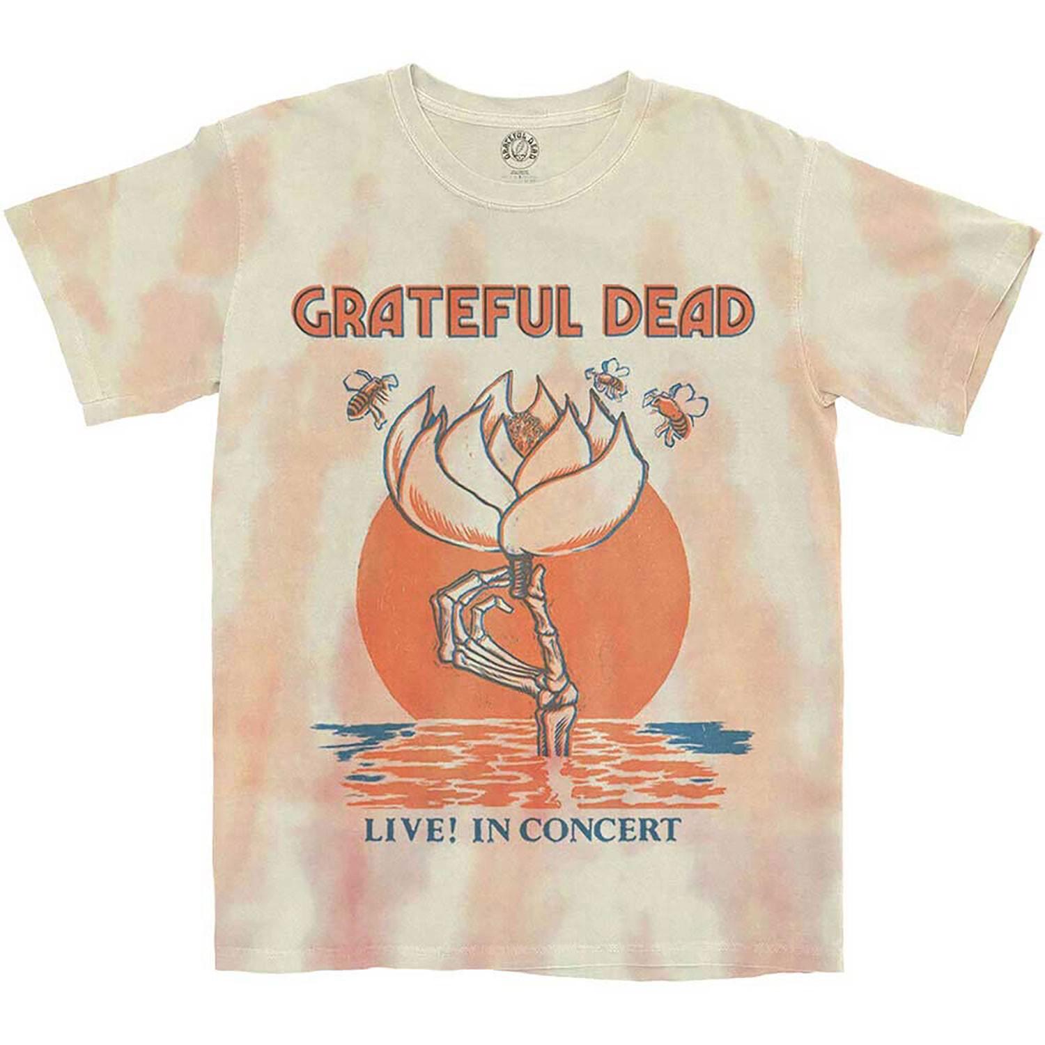 Men s Grateful Dead Sugar Magnolia (Dip-Dye) Tie Dye T-shirt X-Large White XXXXL