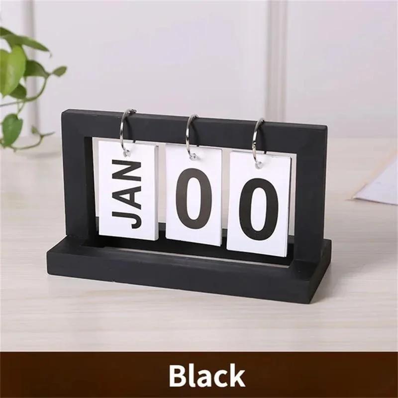 Calendar perpetuu din lemn Flip Month Data Display Program de birou Planificator zilnic Office Home Decor Photo Props
