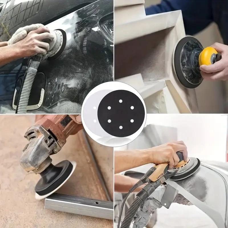 5pcs Interface Pad 6 Inch 6 Holes Hook and Loop Soft Sponge Cushion Buffer Pads for Sanding Disc 150mm Sander Pads
