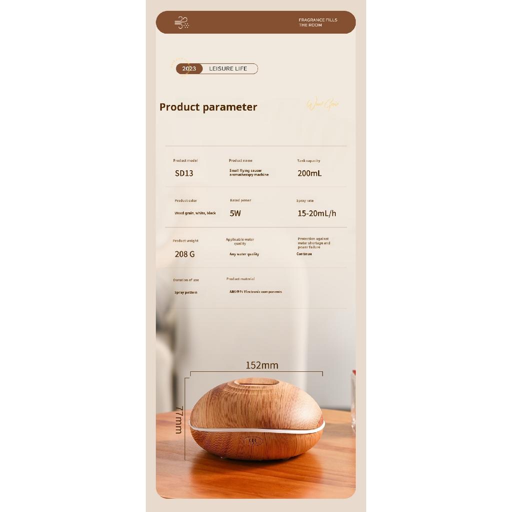7 colores Fire Flame Wood grain aromatherapy machine humidifier Aroma Diffuser Air Ultrasonic Mist Maker Fogger Aroma Air Fresheners 2