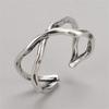 Retro Used Gewebt Kreuz Damenmode 925 Sterling Silber Schmuck Persönlichkeit Einfache Linie Wickel Öffnungsringe TYB408