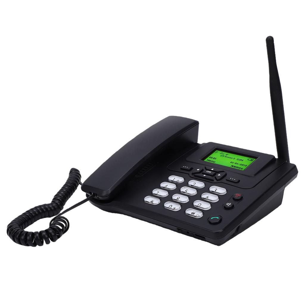 Wireless Desktop Phone 2G Fixed Cordless Landline Phone with 2.4 Inch Display FM Radio Alarm Clock Caller ID Built in