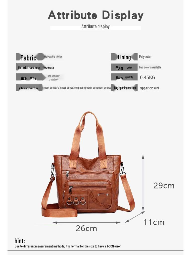 Urban Minimalistisch Weiches Leder Damen Handtasche mit großer Kapazität und Umhängetasche 2025