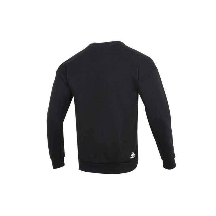Adidas Crew Neck Pullover Sweater with Letter Logo for Sports and Casual Wear Men Tops Black HM5152