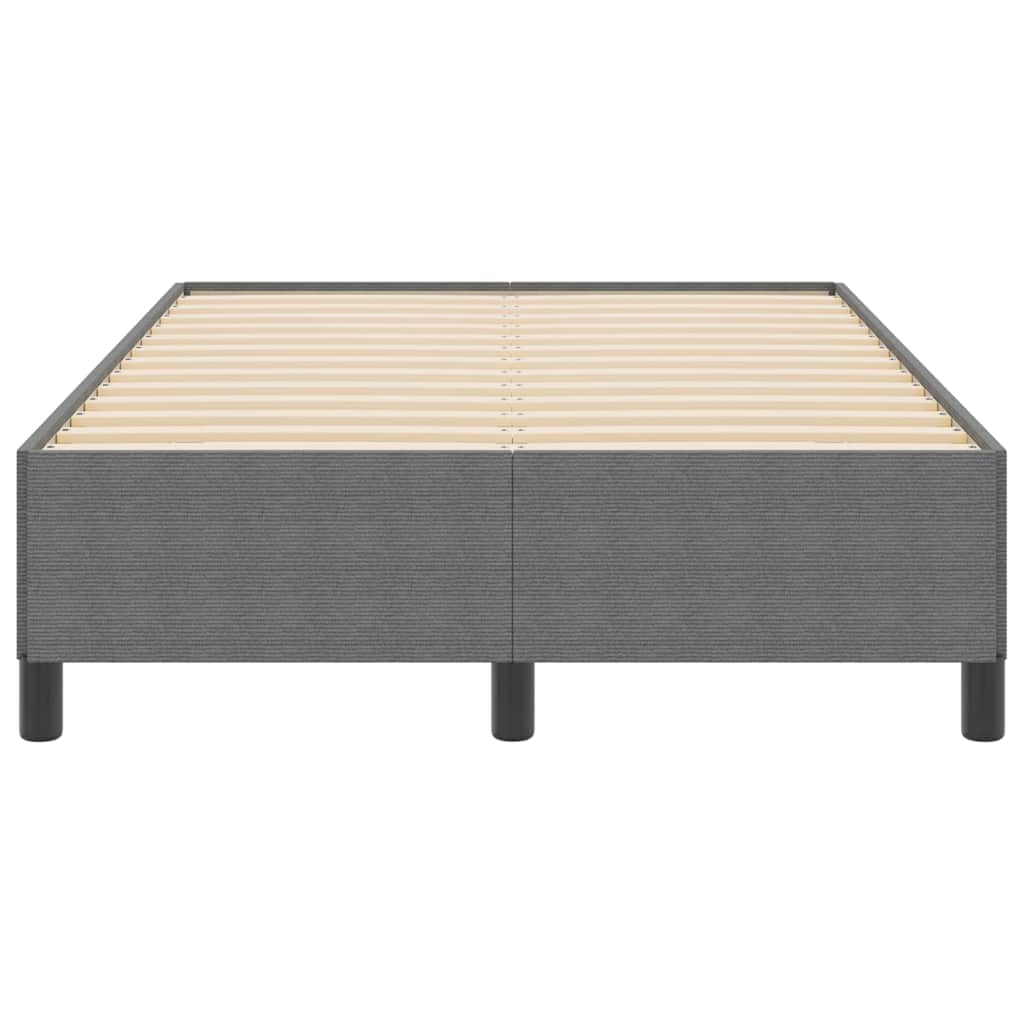 Box Spring Bed Light Grey 120 x 190 cm Cord Fabric