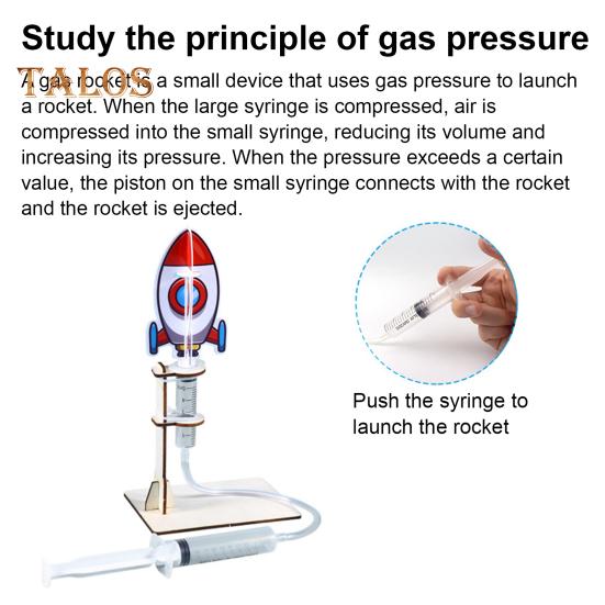 1 Sada DIY Model Raketometu Ručně Vyráběné Dřevěné Puzzle Vzduchem Poháněná Raketa Stavební Řemesla Děti STEM Vzdělávací Vědecký Experiment Hračka