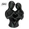 Home Decor Couple Statue 3D Printed Heart Statue, Abstract Minimalist Lovers Embrace Figurine, Romantic Desktop for Living Room Bedroom Office,