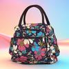 Floral Multi-Zipper Lunch Handbag: Oxford Cloth Mommy Bag with Mobile Pocket