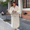 VAYLA New Women Warm Furry Coat Thick Big Collar Fake Lambswool Long Coat Beige Tops For Women Casaco Feminino