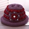 Women's Knitted Woolen Hat With Thickened Fleece For Warmth