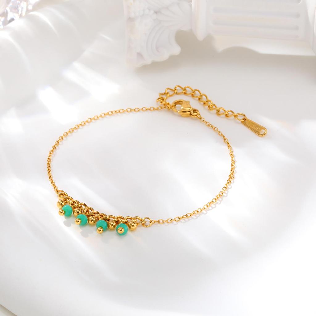Trendy Stainless Steel Bracelet for Women, 18K Gold Plated Stackable Wrist Chain Minimalist Luxury Jewelry