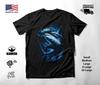 Blue Hammerhead Shark Ocean Art T-Shirt Black Unisex S-2XL