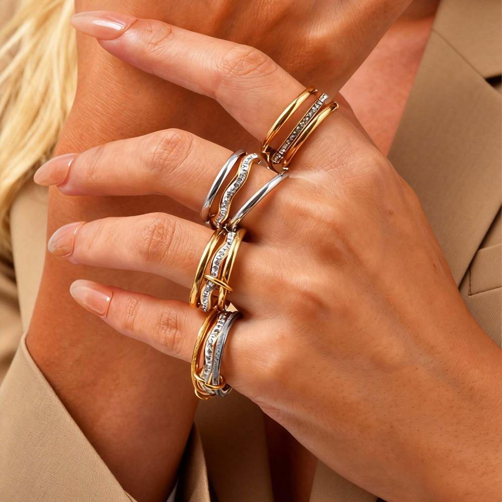 Minimalist Stackable Rings for Women Stainless Steel Perfect for Daily Commute, and Special Occasions, Everyday Rings