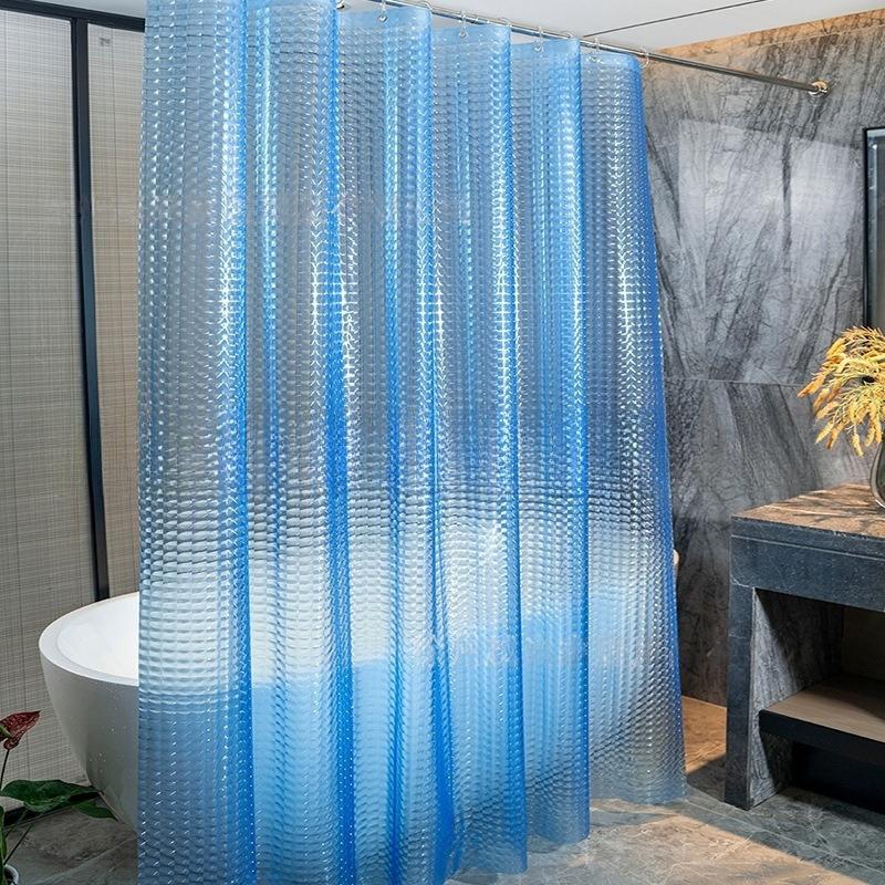 

Clear Shower Curtain Liner Peva Plastic Water-Proof Bathroom Shower Curtain Bathtub Bathing Curtains Easy Clean Wipe with Hooks 120X180cm