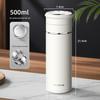 Stainless Steel Thermal Cup with Tea Separator and Portable Lanyard for Men