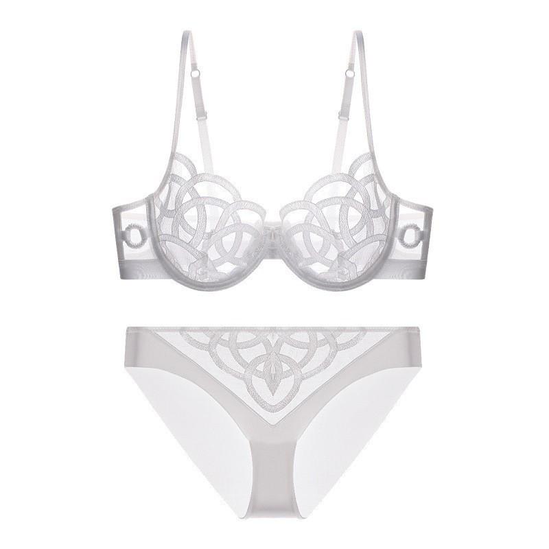 French Lace Lingerie Set: Ultra-Thin, Supportive Bra for Plus and Petite Sizes