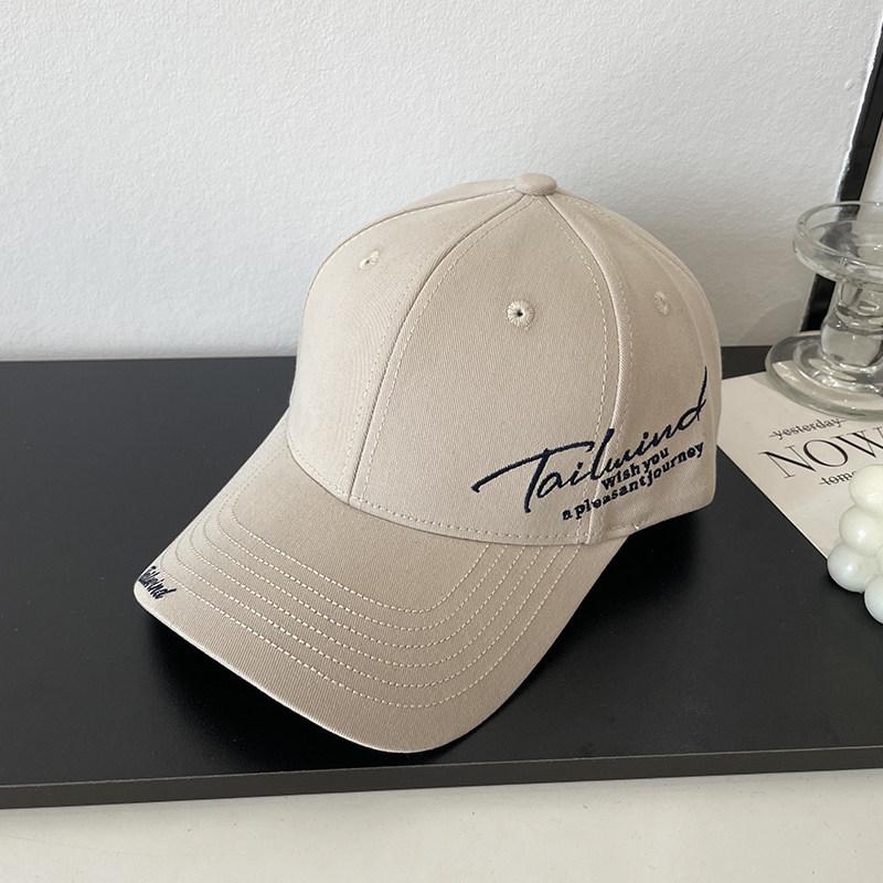 Cotton Baseball Cap With Embroidered Alphabet For Casual Wear And Sun Protection
