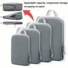 6pcs Compression Packing Cubes for Suitcases, Light Traag, Expandable Paravel Organizer for Clothes Luggage Storageuise Holiday Beach