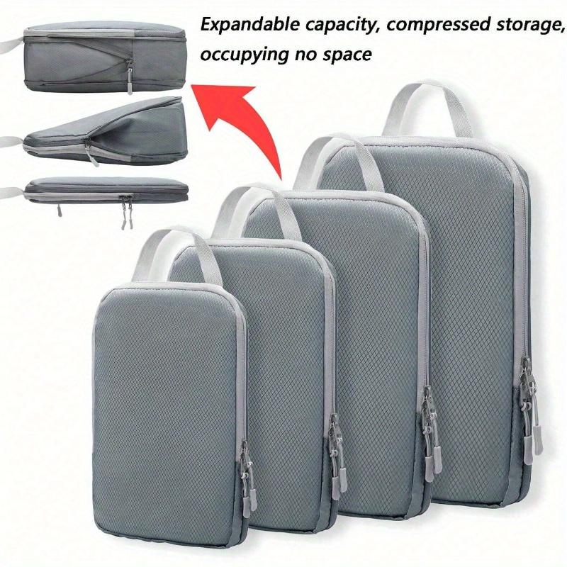 

6 шт. Компрессионные упаковочные кубики для чемоданов, Легкие, Расширяемый органайзер Paravel для одежды, Хранение багажа, Отпуск, Пляж серый