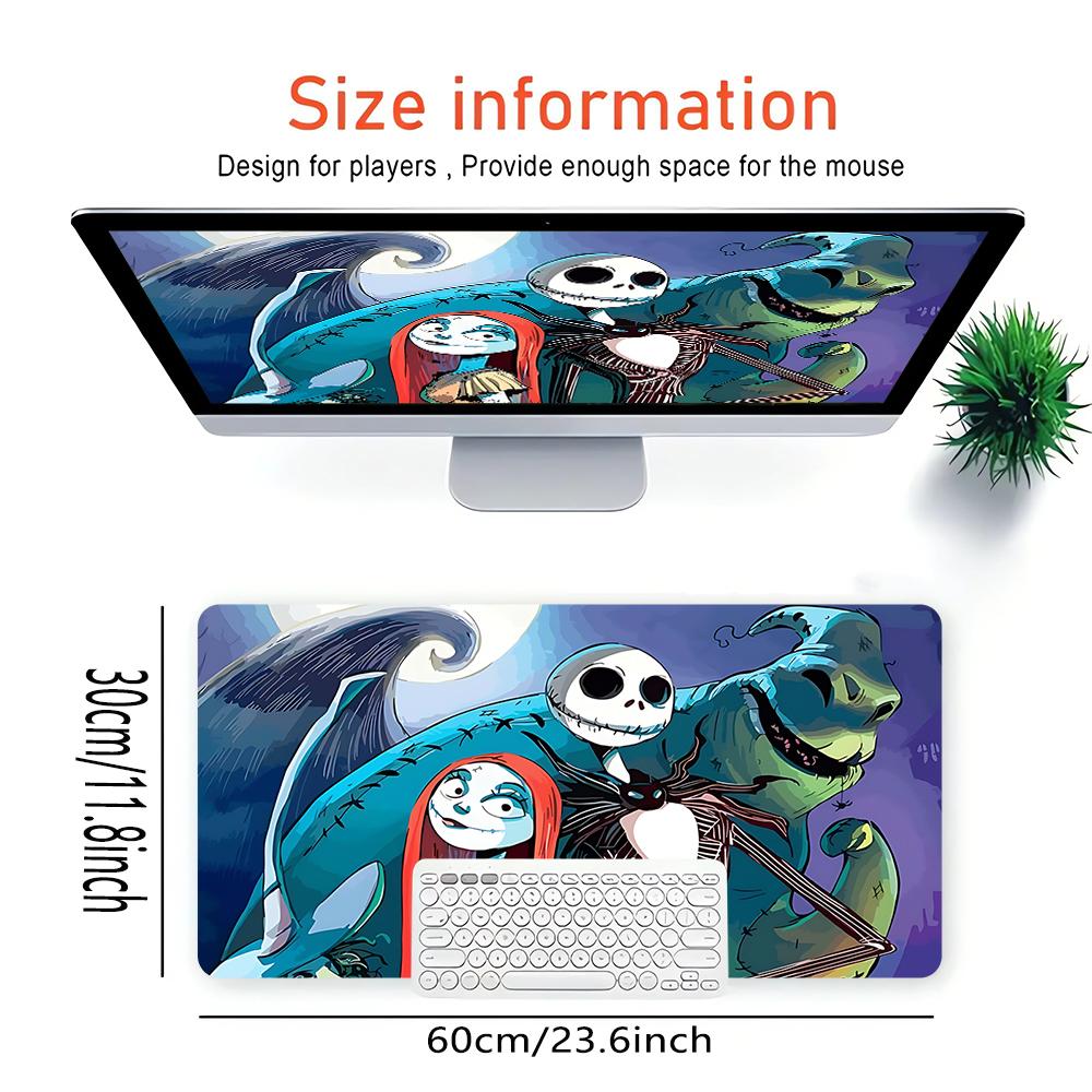 Nightmare Before Christmas Large Gaming Mouse Pad Nonslip Rubber Base Waterproof Desk Mat For Office Pc Laptop