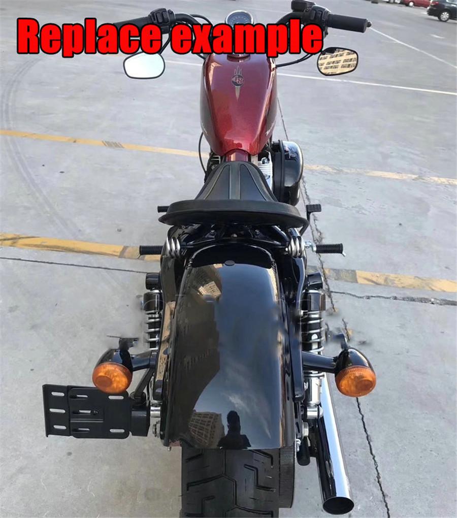 Black Telescopic Folding LED Light Side Mount License Plate for Harley 2004UP Sportster XL 883 1200 48