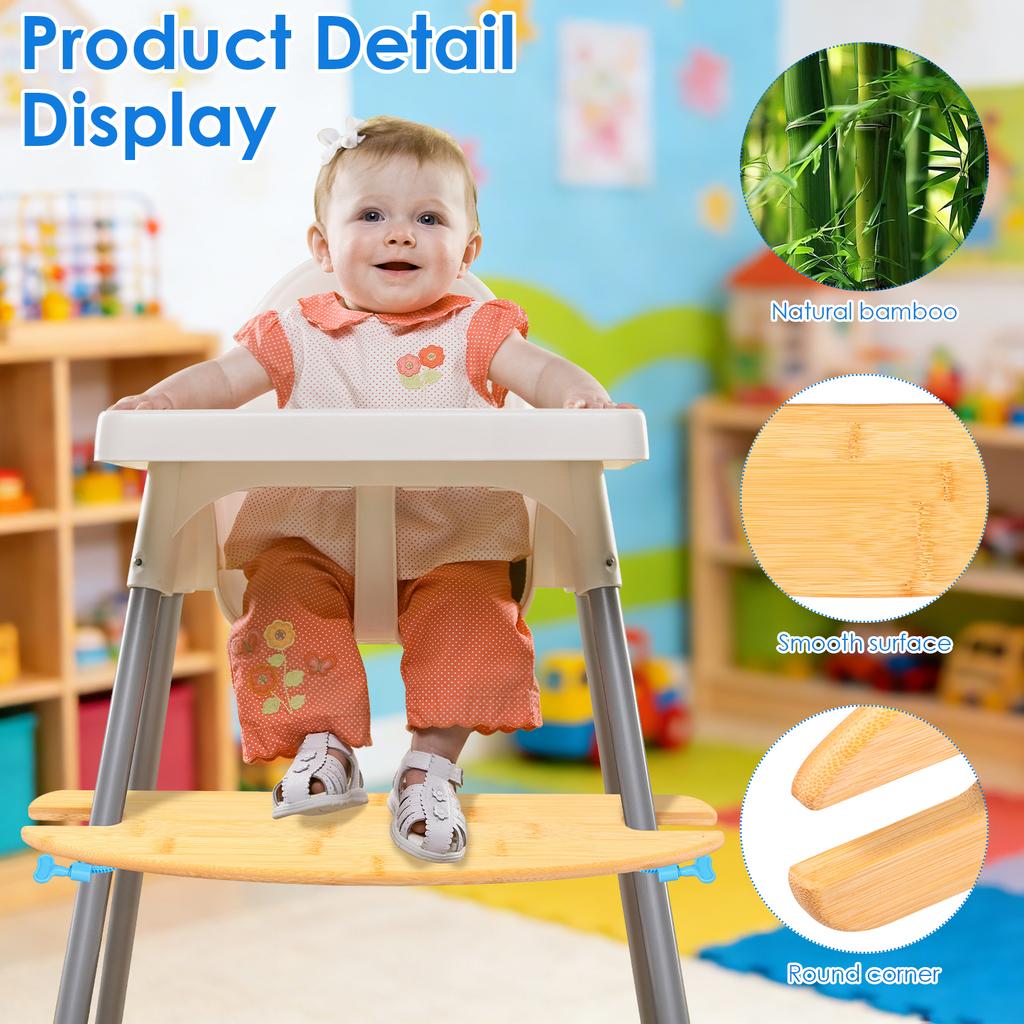 Baby High Chair Footrest Wooden Infant Seat Foot Rest Non-slip Stable for Dining Baby Adjustable Highchair Kids Furniture