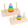 Classic Wooden Puzzle Stack Tower 10 Rings Mathematical Toy Educational Toys  Early Education