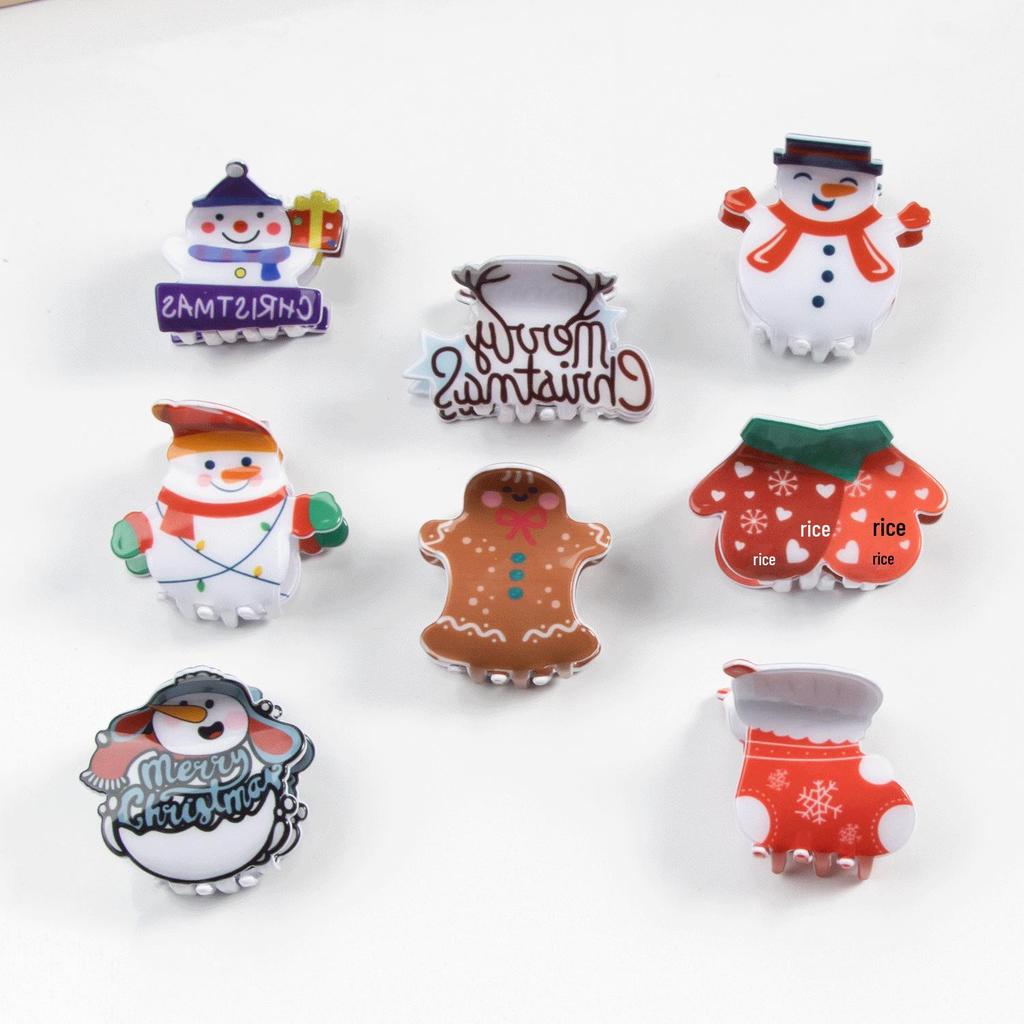 Bamboo Yao Jewelry: Cute Snowman, Ghost, and English Letter Hair Clips & Claw Clips for Christmas