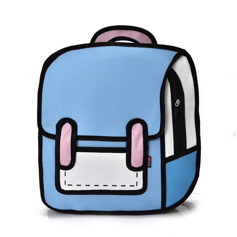 Y2K Cute 2D Drawing Cartoon Bag Anime Backpack 3D Comic Student Schoolbag Kawaii Teenage Daypack Funny Kids Travel Bag Mochila