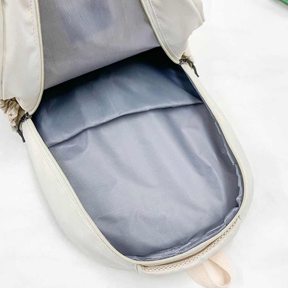 Solid Color Laptop School Bag Oxford College Backpack Durable Large Capacity Backpack  Men Women