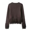 European and American Style, New Women's Clothing, Fashionable, Versatile, Cross-border Fashionable Fringed Button-knitted Jacket