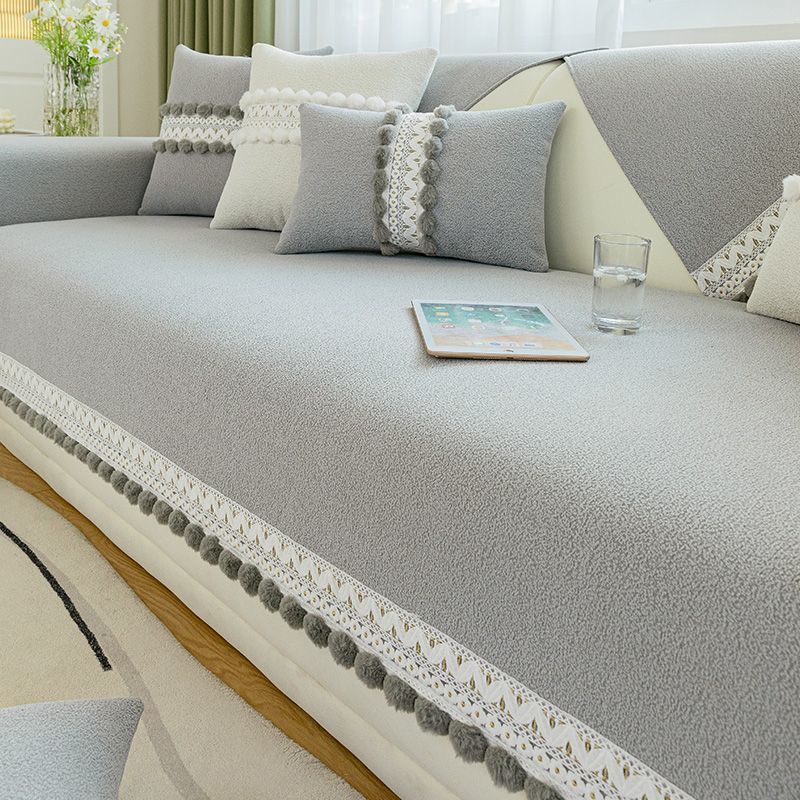 Solid Color Chenille Sofa Cushion, Universal Simple Modern Sofa Cover In All Seasons, Non-Slip And Dirt-Resistant Combination Sofa Cushion